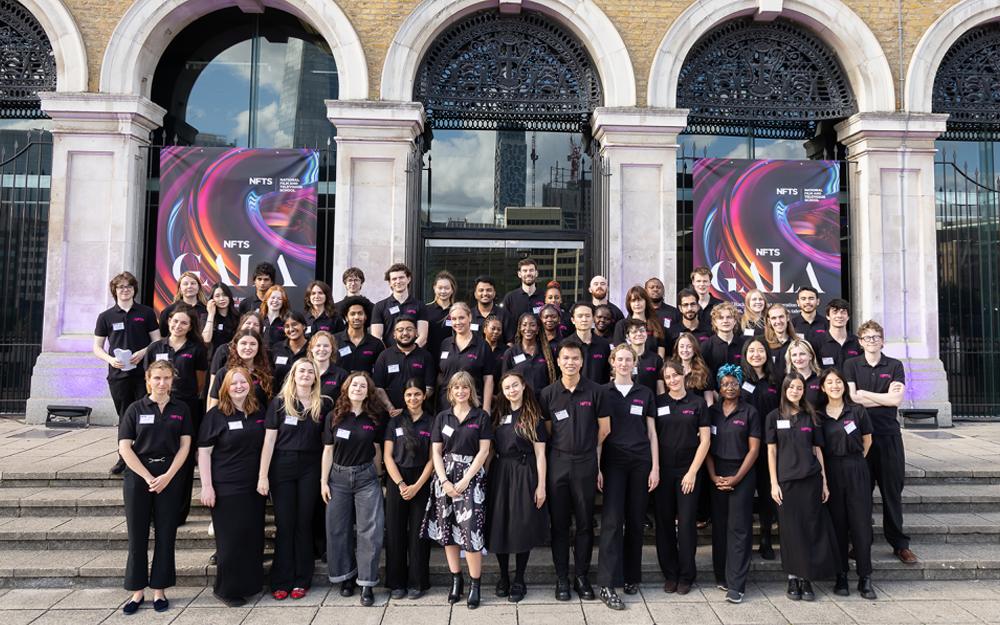 NFTS students group shot outside Old Billingsgate