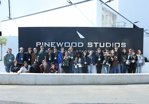Participants pictured outside Pinewood Studios