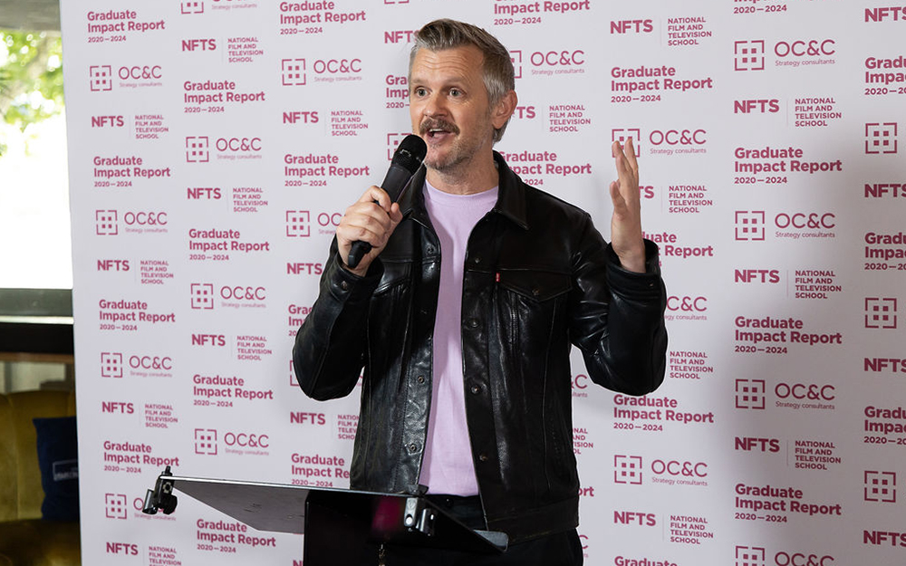 Industry member making a speech at event