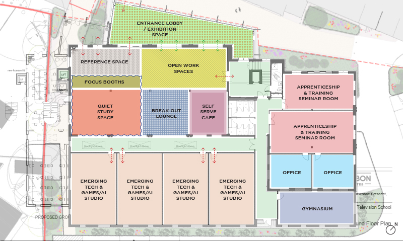 Architect plan of ground floor of building
