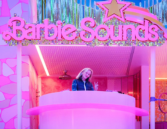 Nina Rice speaking at Barbie sound event