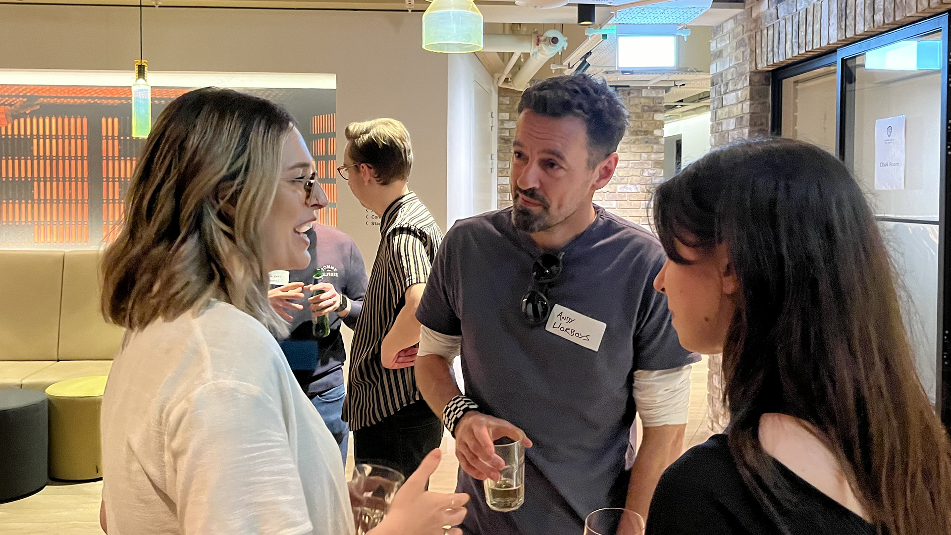 People chatting and drinking