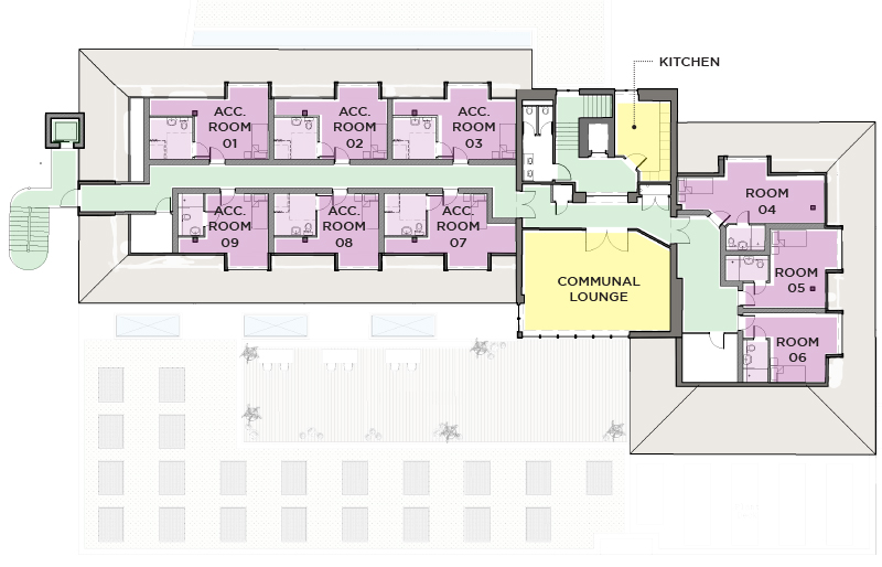 Architect plan for second floor of building